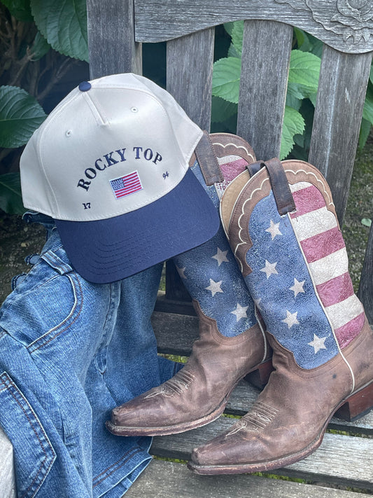 Blue and Natural Flag Hat